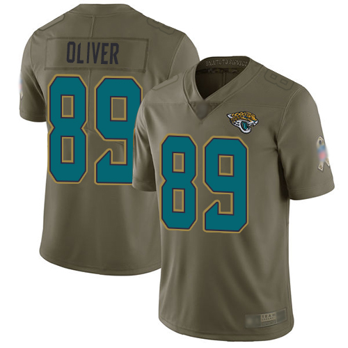 Nike Jacksonville Jaguars #89 Josh Oliver Olive Men Stitched NFL Limited 2017 Salute To Service Jersey